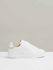 Reiss White Francesca Leather Low-Top Trainers - Image 6 of 7