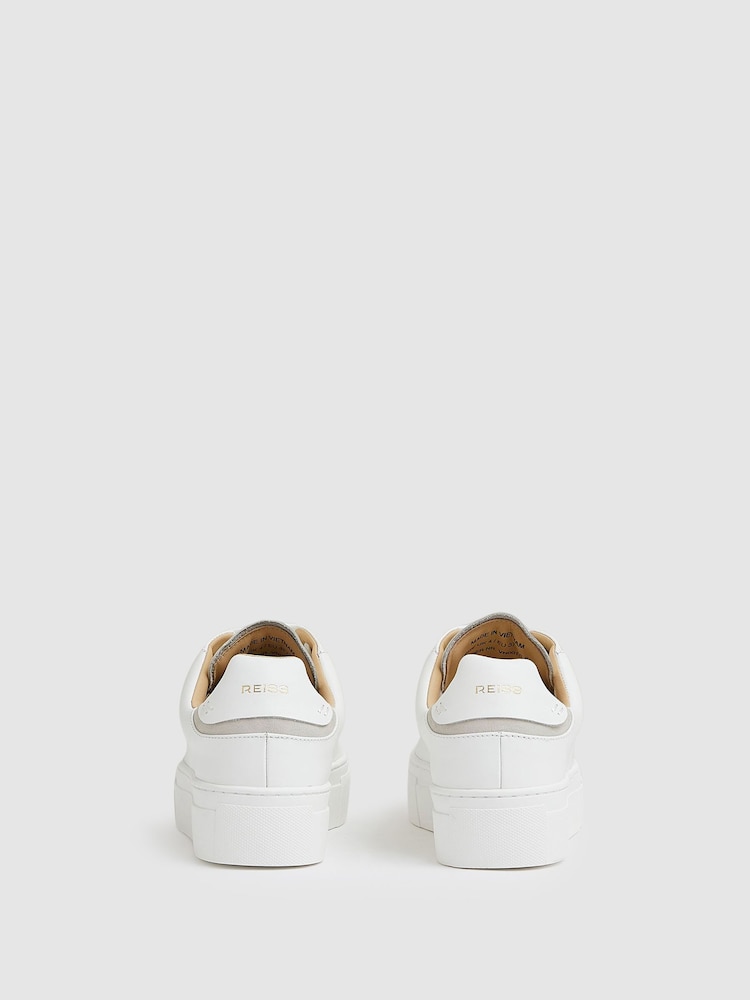 Blanc - Baskets basses en cuir Reiss Francesca - Image 6 de 6