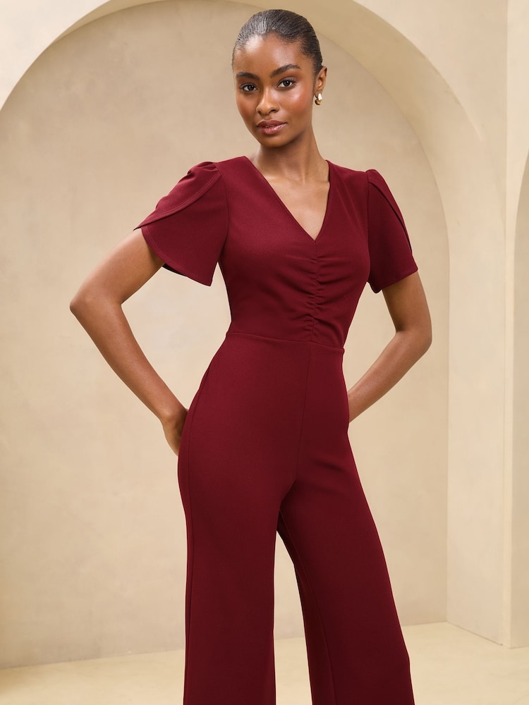 Sleeve Jumpsuits For Tall Juniors Buy Burgundy Red Short Sleeve