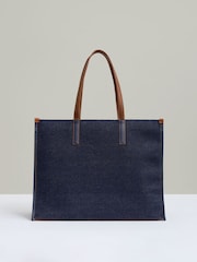 Reiss Blue Lola Canvas Logo Tote - Image 4 of 5