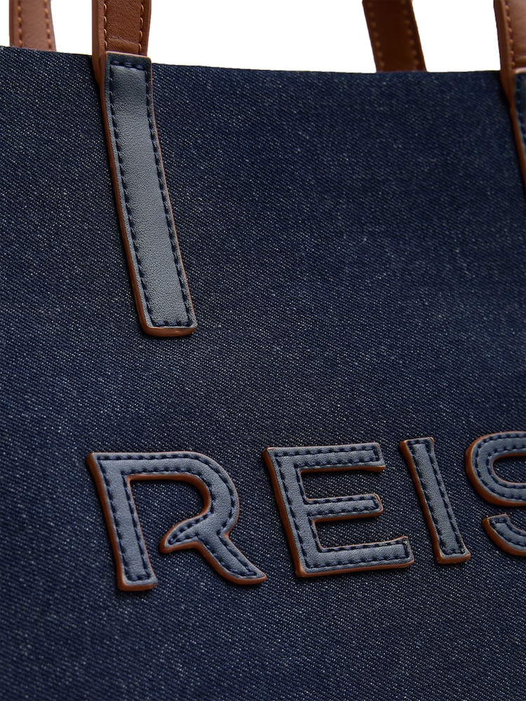 Reiss Blue Lola Canvas Logo Tote - Image 5 of 5