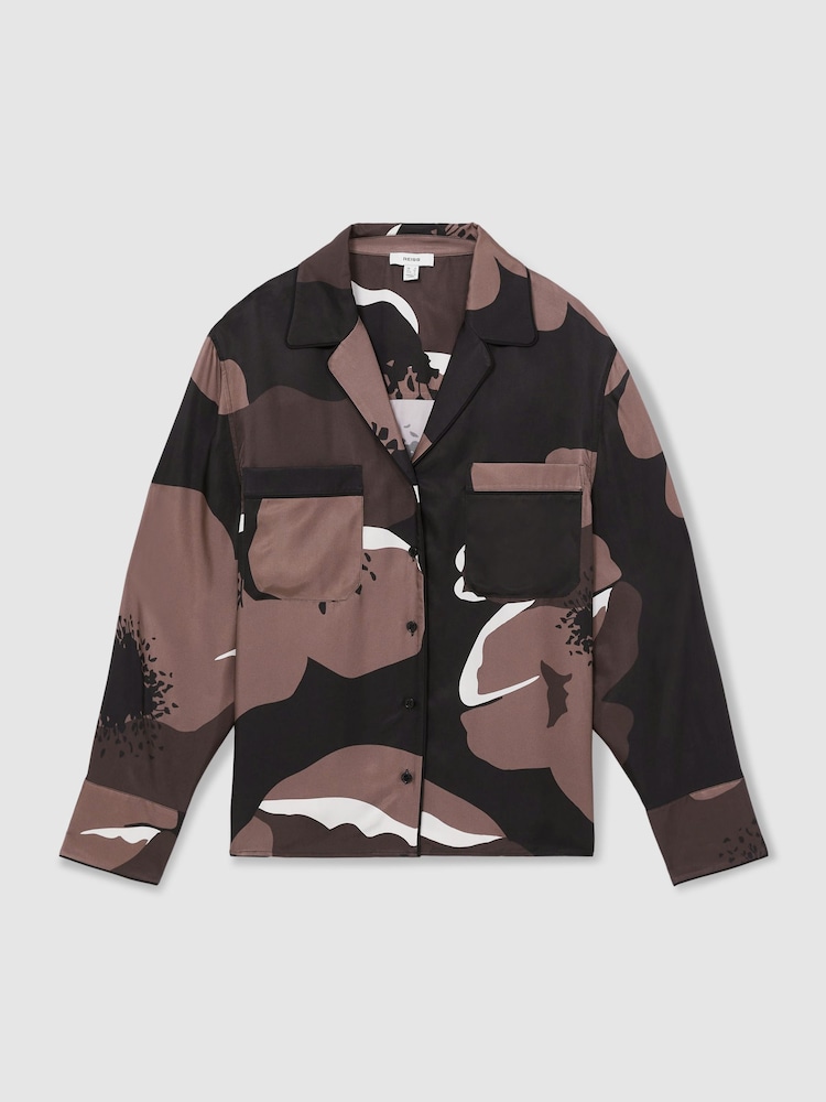Reiss Lottie Floral-Print Long-Sleeve Shirt - Image 2 of 6