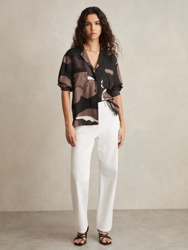 Reiss Lottie Floral-Print Long-Sleeve Shirt - Image 3 of 6