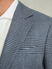 Reiss Blue Gould Regular-Fit Single-Breasted Check Blazer - Image 5 of 8