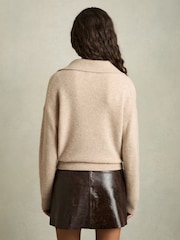 Reiss Neutral Ava Wool-Cashmere Open-Neck Jumper - Image 5 of 6