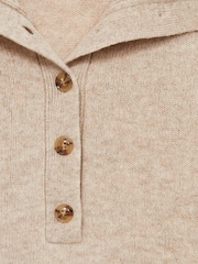 Reiss Neutral Ava Wool-Cashmere Open-Neck Jumper - Image 6 of 6