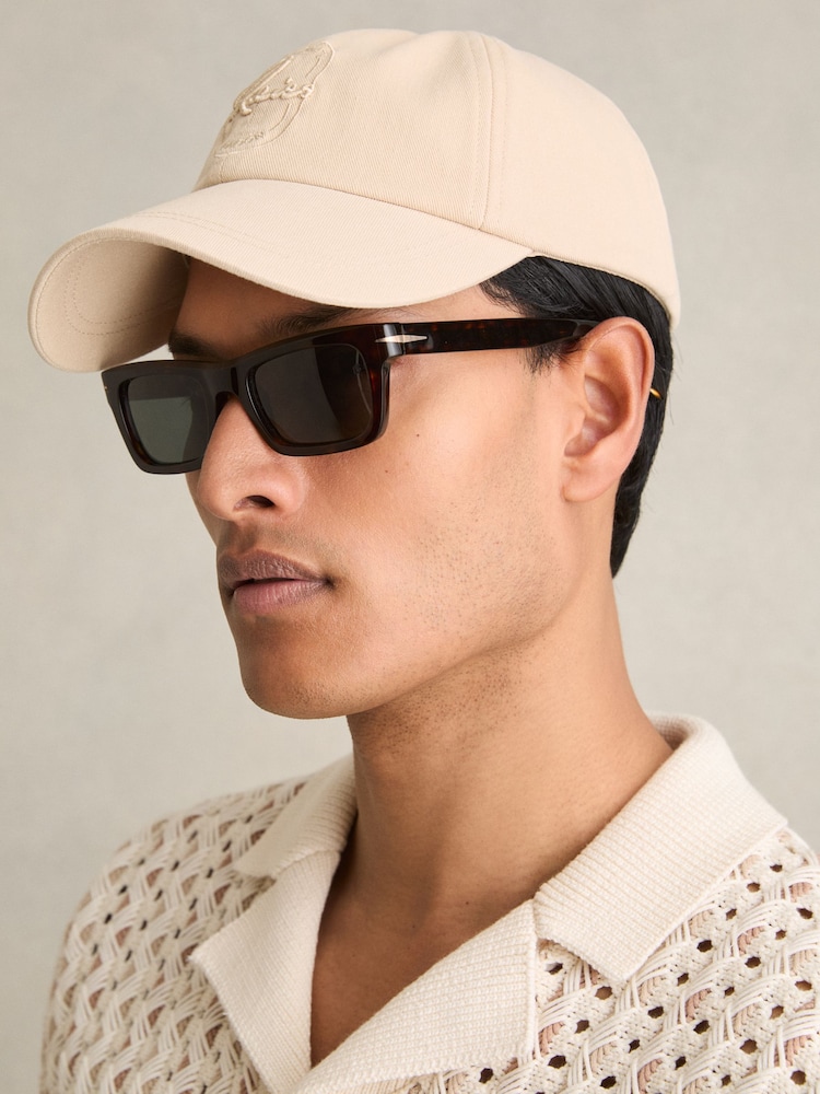 Reiss Washed Stone Elias Cotton Logo-Embroidered Baseball Cap - Image 2 of 5