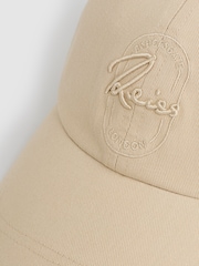 Reiss Washed Stone Elias Cotton Logo-Embroidered Baseball Cap - Image 5 of 5