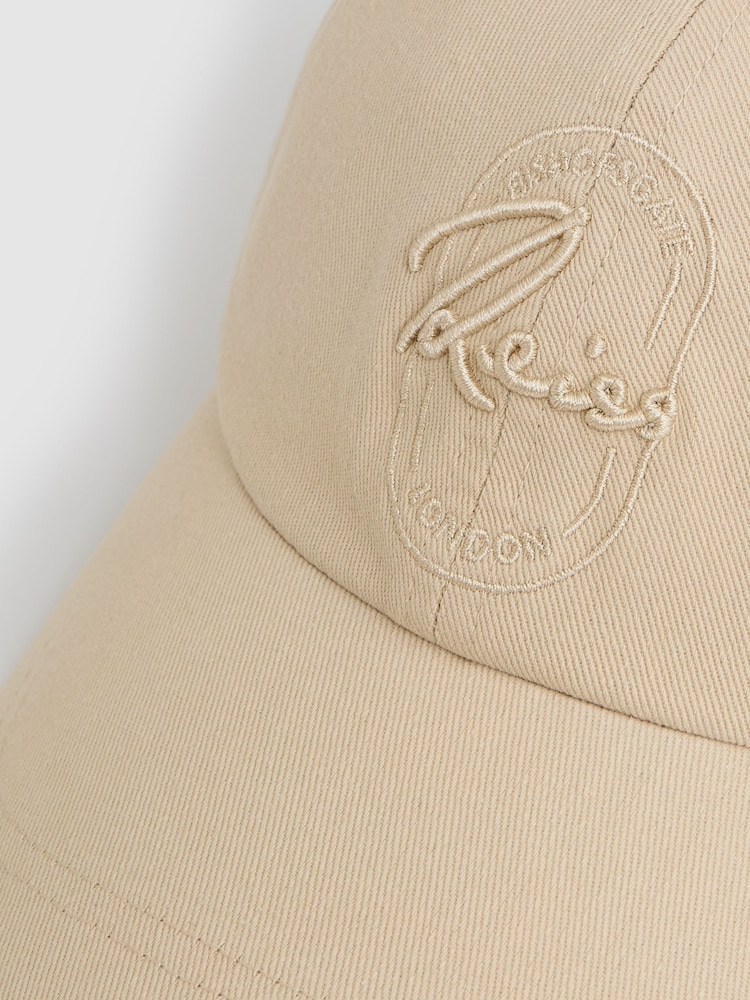 Reiss Washed Stone Elias Cotton Logo-Embroidered Baseball Cap - Image 5 of 5