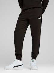 Puma Charcoal Black ESS No 1 Logo Joggers Fleece Cuffed Leg - Image 1 of 1