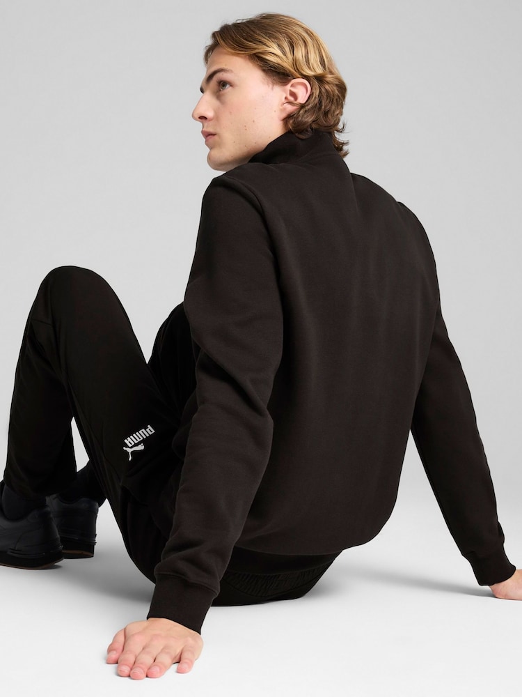 Puma Black ESS No 1 Logo Half-Zip Fleece - Image 2 of 5 Puma Black ESS No 1 Logo Half-Zip Fleece - Image 2 of 5