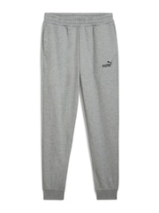 Puma Grey ESS No 1 Logo Joggers Fleece Cuffed Leg - Image 4 of 5
