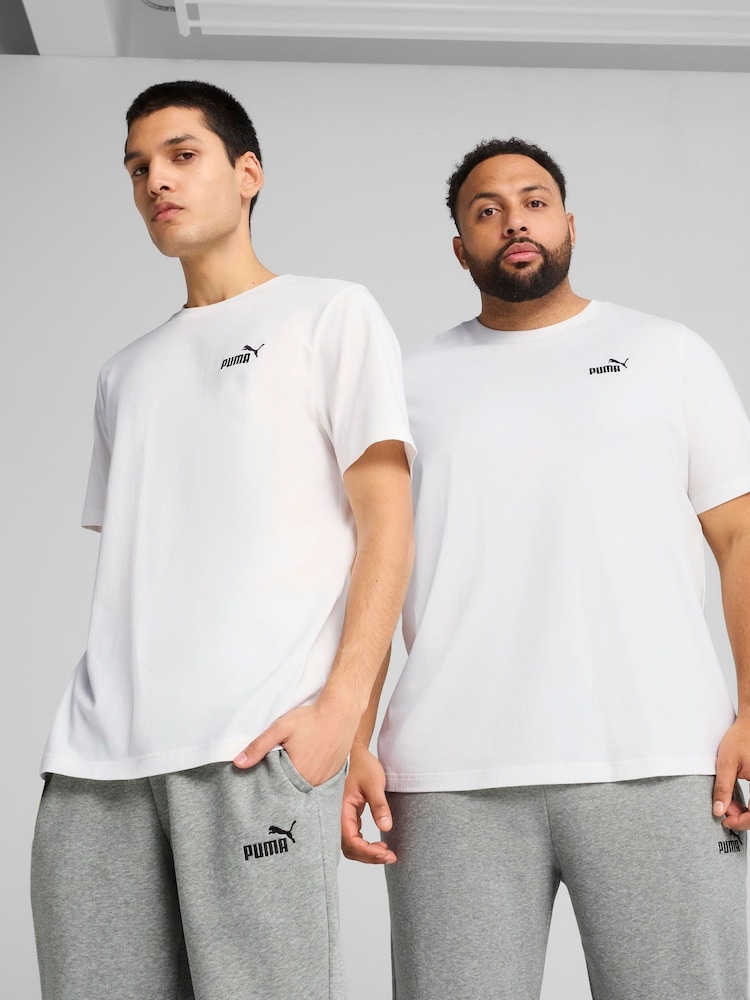 Puma White ESS Small No 1 Logo 100% Cotton T-Shirt - Image 2 of 7