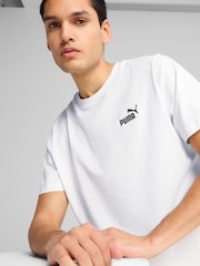 Puma White ESS Small No 1 Logo 100% Cotton T-Shirt - Image 5 of 7