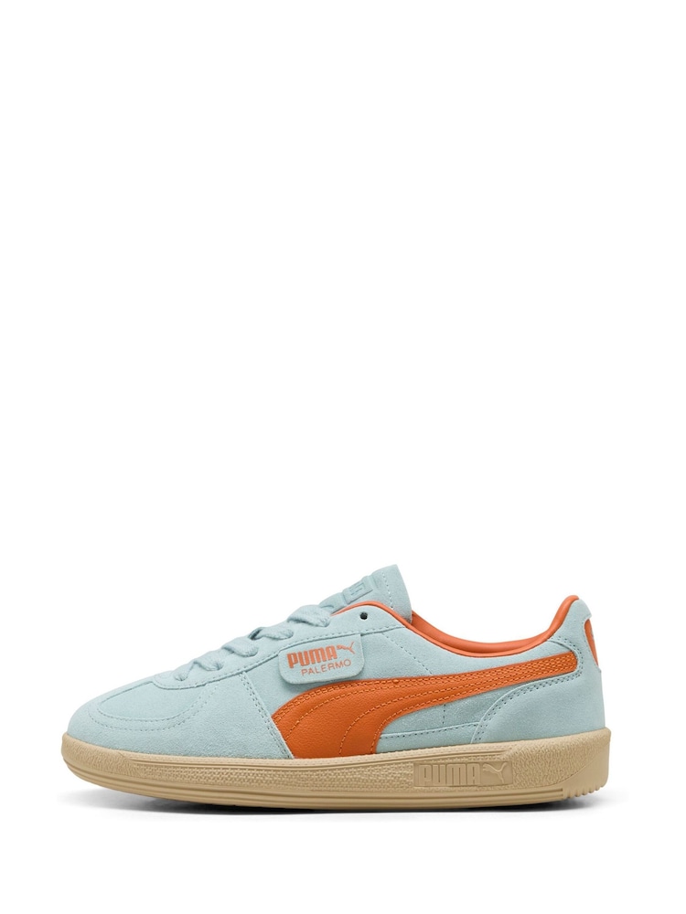 Puma Blue/Orange Palermo Trainers - Image 2 of 6