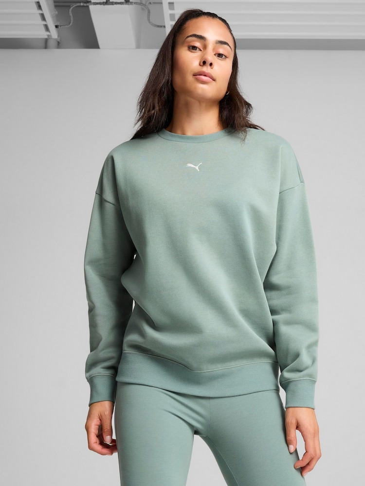 Puma Grey Oversized Crew Fleece - Image 1 of 5 Puma Grey Oversized Crew Fleece - Image 1 of 5