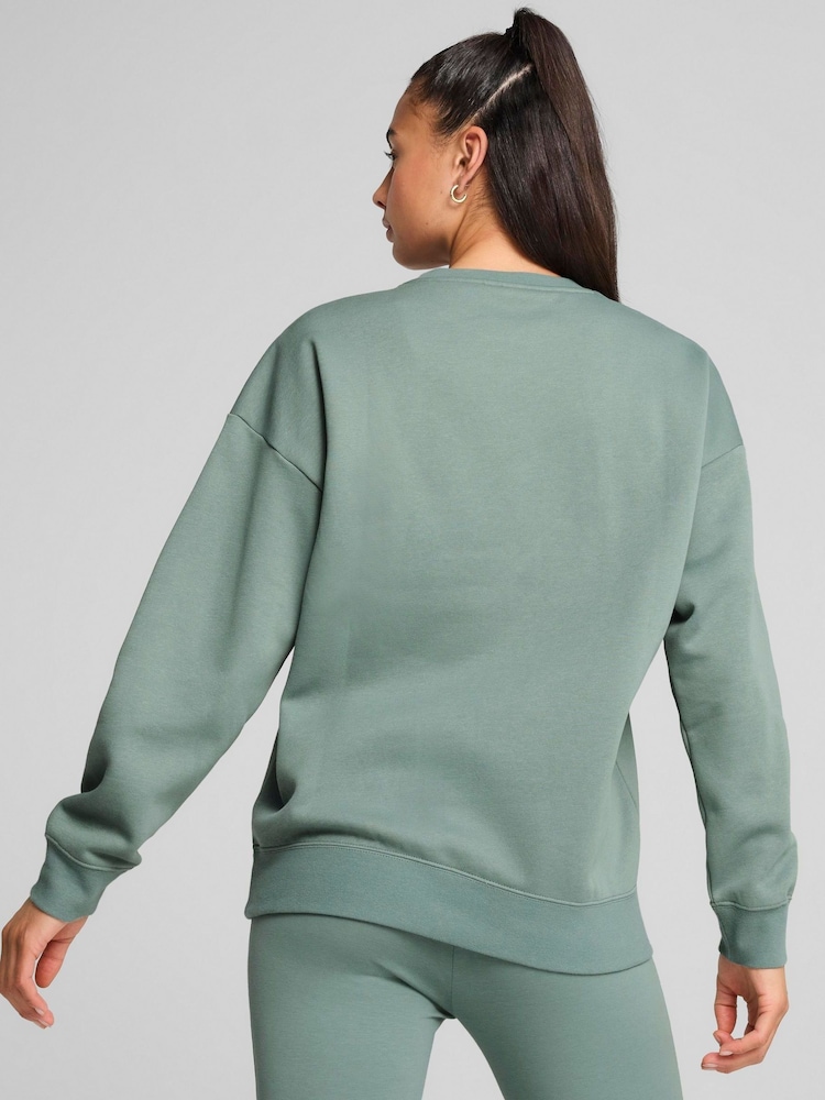 Puma Grey Oversized Crew Fleece - Image 2 of 5 Puma Grey Oversized Crew Fleece - Image 2 of 5