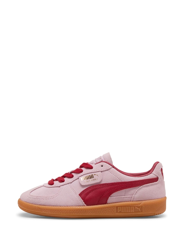 Puma Pink/Red Palermo Trainers - Image 2 of 6 Puma Pink/Red Palermo Trainers - Image 2 of 6