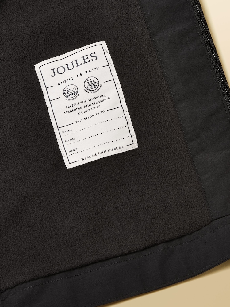 Joules Ayston Black Lightweight Waterproof Coat - Image 5 of 5