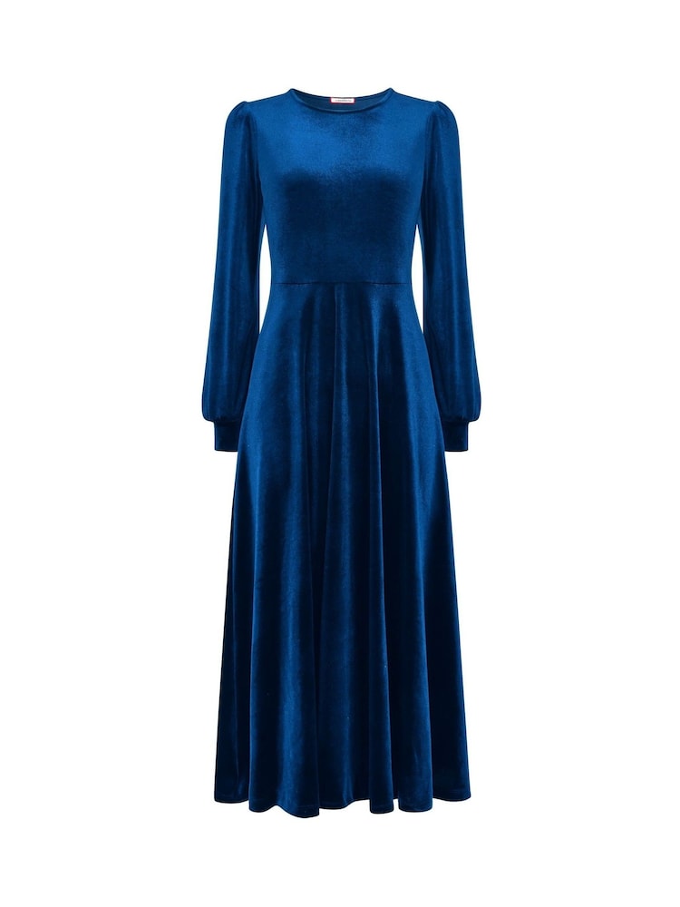 Joe Browns Dark Green Petite Velour Long-Sleeved Midi Dress - Image 1 of 1 Joe Browns Dark Green Petite Velour Long-Sleeved Midi Dress - Image 1 of 1