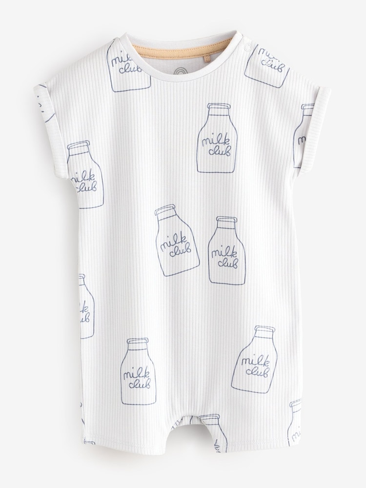 Ecru White Milk Club Baby 100% Cotton Rompers 2 Pack - Image 3 of 3