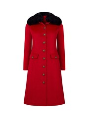 Joe Browns Berry Red Petite Floral Velour Jersey Knee-Length  Wrap Coats - Image 5 of 5