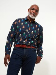 Joe Browns Natural Smart Distinguished Animal Print Long Sleeve 100% Cotton Shirt - Image 1 of 5