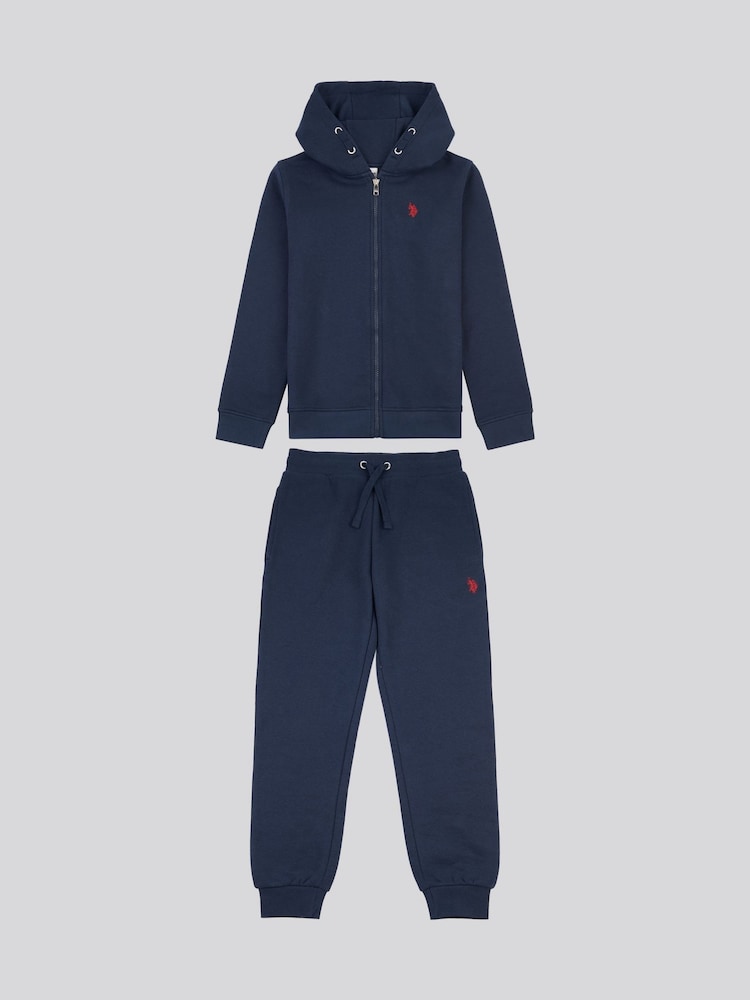 U.S. Polo Assn. Dark Blue Boys Double Horsemen Zip Hoodie and Joggers Set - Image 1 of 1 U.S. Polo Assn. Dark Blue Boys Double Horsemen Zip Hoodie and Joggers Set - Image 1 of 1