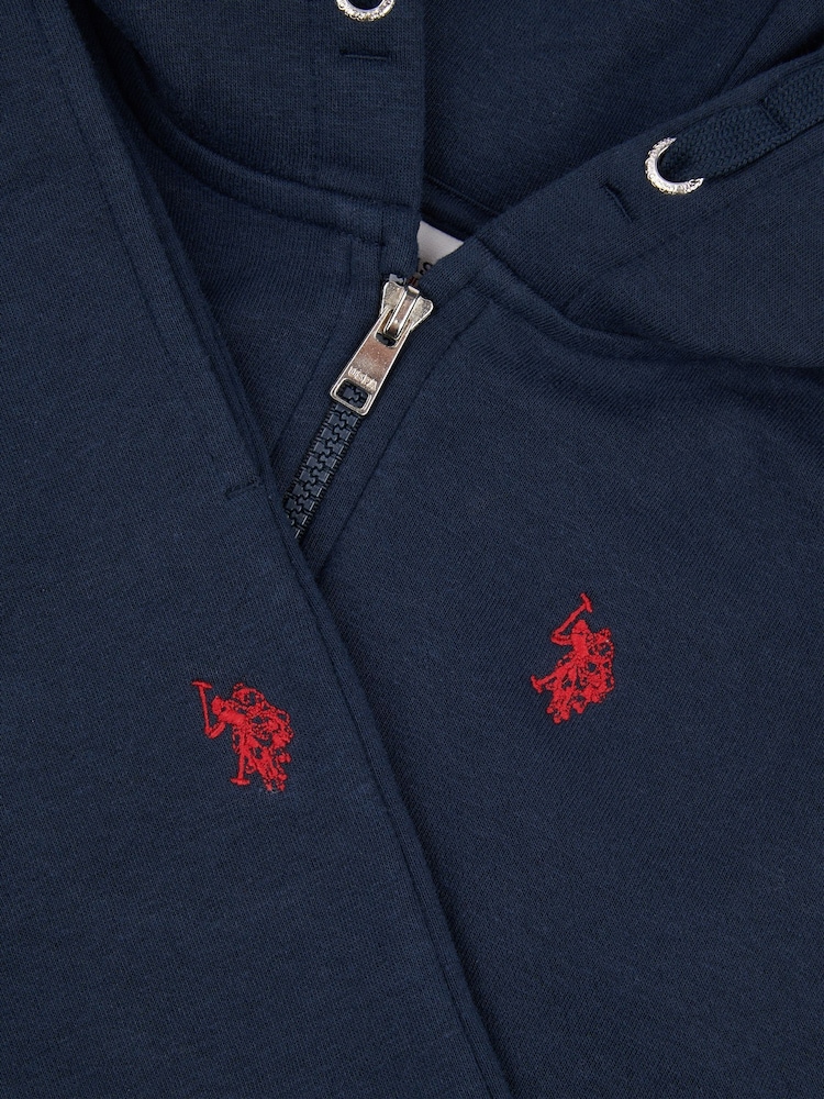 U.S. Polo Assn. Dark Blue Boys Double Horsemen Zip Hoodie and Joggers Set - Image 2 of 3 U.S. Polo Assn. Dark Blue Boys Double Horsemen Zip Hoodie and Joggers Set - Image 2 of 3