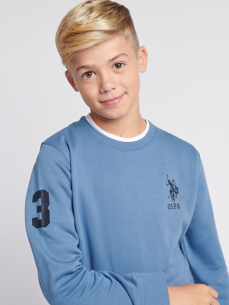 U.S. Polo Assn Blue U.S. Polo Assn. Boys Player 3 Sweatshirt and Joggers Set - Image 4 of 11
