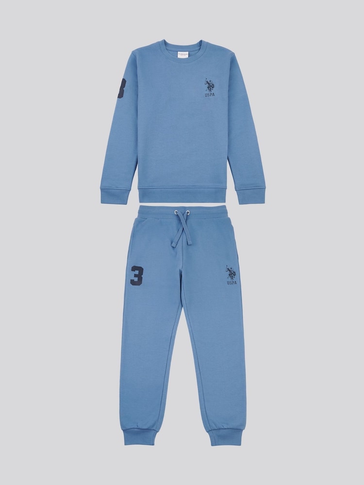 U.S. Polo Assn Blue U.S. Polo Assn. Boys Player 3 Sweatshirt and Joggers Set - Image 7 of 11