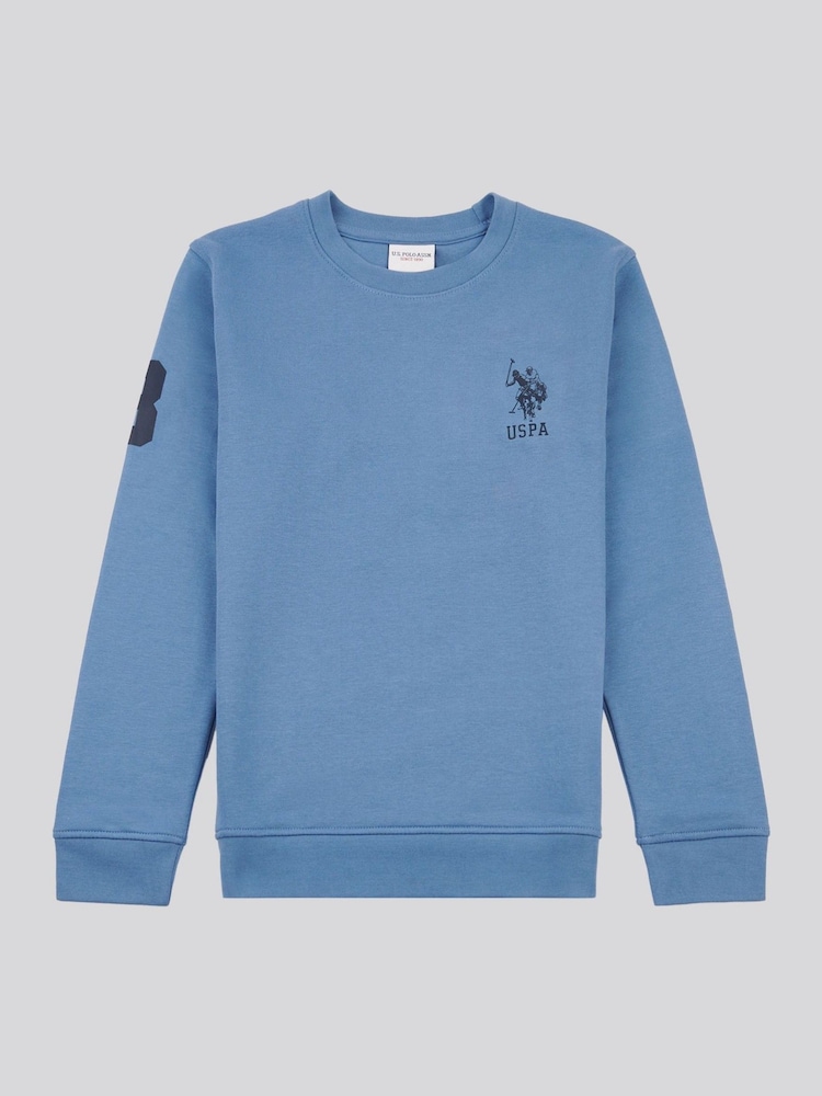 U.S. Polo Assn Blue U.S. Polo Assn. Boys Player 3 Sweatshirt and Joggers Set - Image 9 of 11