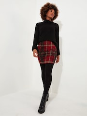 Joe Browns Red Tartan Check 2 in 1 Skirted 100% Cotton Leggings - Image 1 of 5