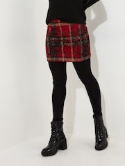 Joe Browns Red Tartan Check 2 in 1 Skirted 100% Cotton Leggings - Image 2 of 5