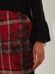 Joe Browns Red Tartan Check 2 in 1 Skirted 100% Cotton Leggings - Image 3 of 5