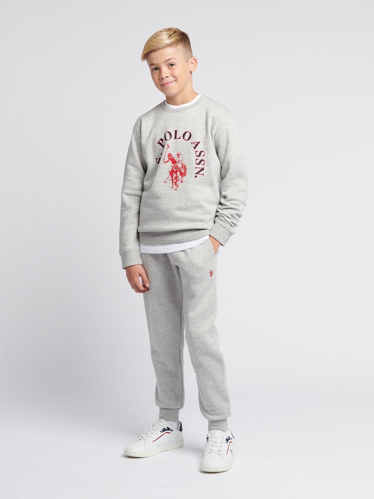 U.S. Polo Assn Grey U.S. Polo Assn. Boys Arch Sweatshirt and Joggers Set - Image 1 of 12