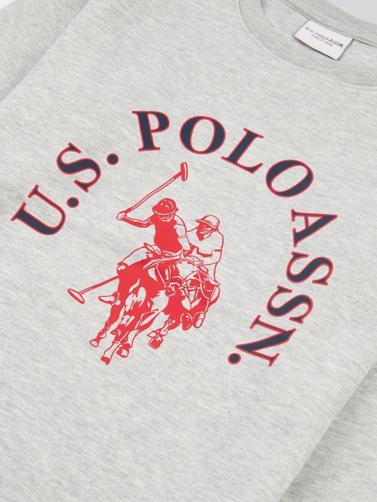 U.S. Polo Assn Grey U.S. Polo Assn. Boys Arch Sweatshirt and Joggers Set - Image 10 of 12