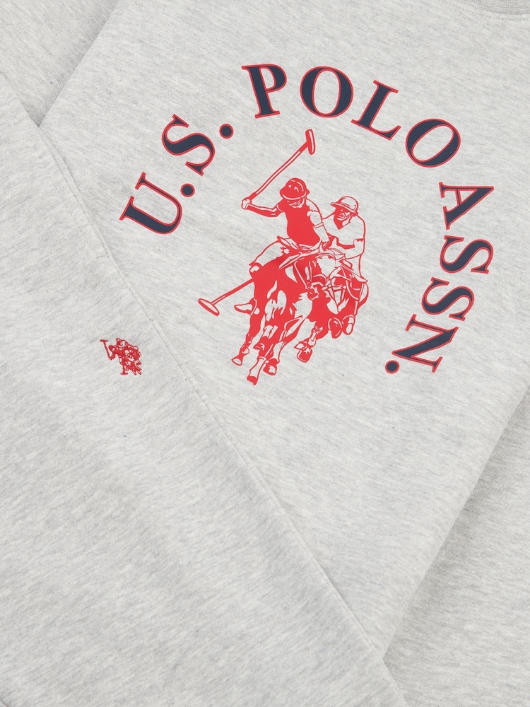 U.S. Polo Assn Grey U.S. Polo Assn. Boys Arch Sweatshirt and Joggers Set - Image 11 of 12