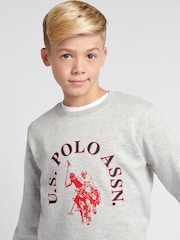 U.S. Polo Assn Grey U.S. Polo Assn. Boys Arch Sweatshirt and Joggers Set - Image 5 of 12