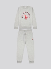 U.S. Polo Assn Grey U.S. Polo Assn. Boys Arch Sweatshirt and Joggers Set - Image 7 of 12