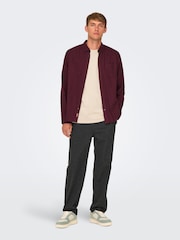 Only & Sons Burgundy Regular Fit 100% Cotton Shirt - Image 2 of 6
