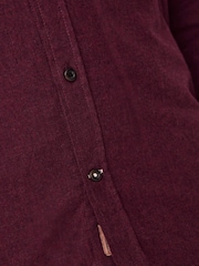 Only & Sons Burgundy Regular Fit 100% Cotton Shirt - Image 6 of 6