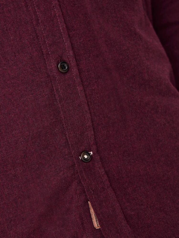 Only & Sons Burgundy Regular Fit 100% Cotton Shirt - Image 6 of 6
