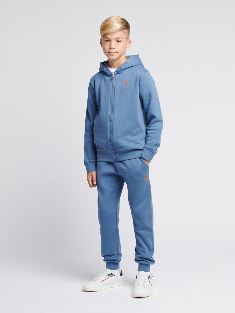 U.S. Polo Assn. Blue Boys Double Horsemen Zip Hoodie and Joggers Set - Image 1 of 1 U.S. Polo Assn. Blue Boys Double Horsemen Zip Hoodie and Joggers Set - Image 1 of 1