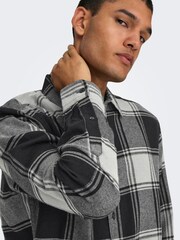 Only & Sons Grey Regular Fit 100% Cotton Checked Shirt - Image 5 of 7