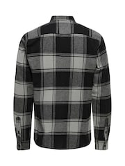 Only & Sons Grey Regular Fit 100% Cotton Checked Shirt - Image 7 of 7