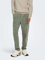 Only & Sons Grey Corduroy Trousers - Image 1 of 5