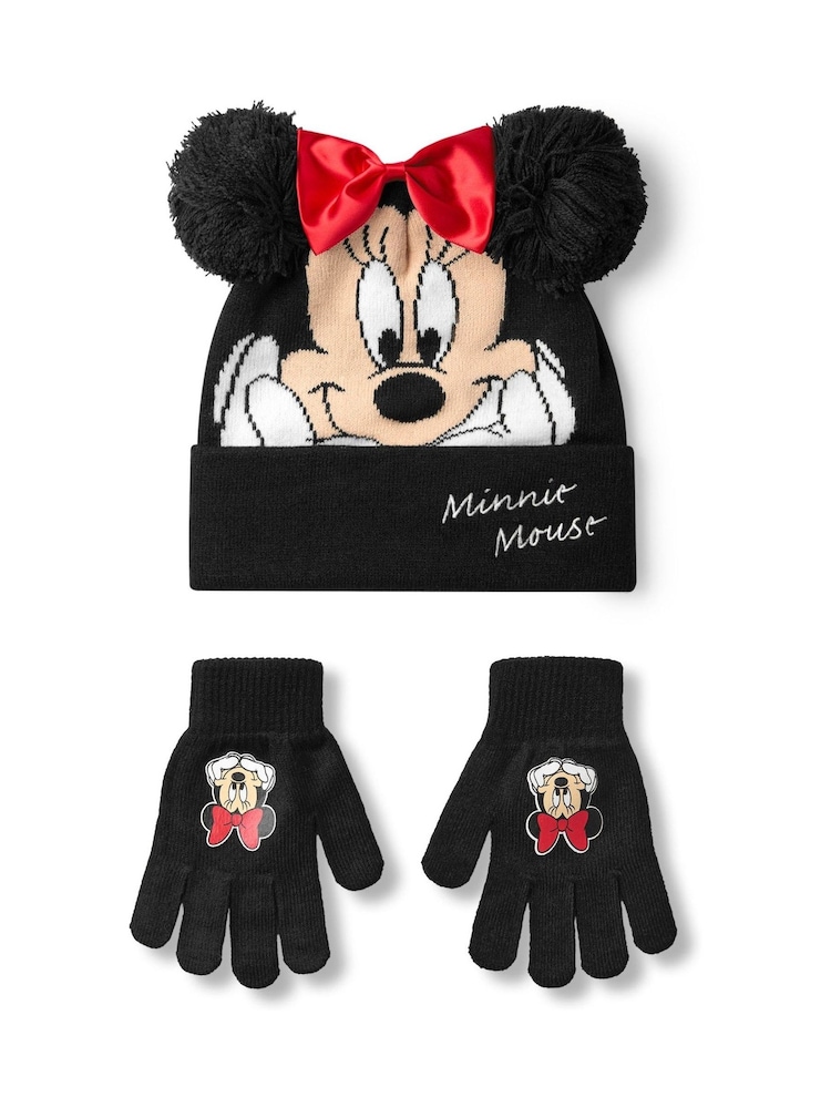 Vanilla Underground Black Kids Disney Character Winter Hat And Gloves Set - Image 1 of 5