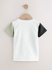 Black/White Short Sleeve Colourblock T-Shirt (3mths-7yrs) - Image 2 of 4
