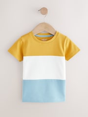 Blue/Yellow Short Sleeve Colourblock T-Shirt (3mths-7yrs) - Image 1 of 1